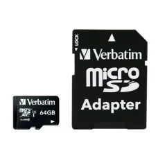 Verbatim 44084 Micro SDXC Premium, 64 GB, MicroSDXC, Class 10, 90 MB/s, Class 1 (U1) V10