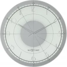 NeXtime klok 8125 Fancy Round, Ø43 cm, Wall, White/Silver