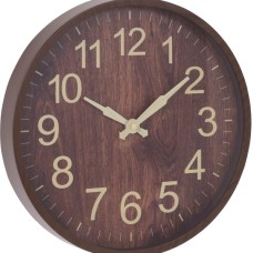 Wandklok - Donkerbruin - Houtlook - 30cm