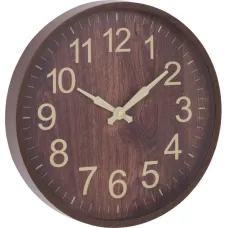 Wandklok - Donkerbruin - Houtlook - 30cm