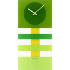 NeXtime klok 2855gn Bold Stripes, 19 x 38 cm, Wall, Green