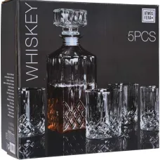Whiskeyset - karaf met 4 glazen - budgetline