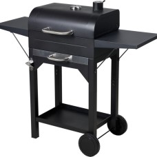 Houtskool BBQ - mat zwart - verrijdbaar
