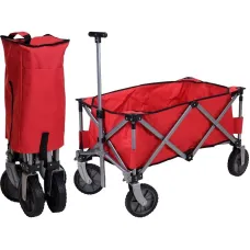 Bolderkar opvouwbaar - rood - 90x49x58 cm Bolderkar opvouwbaar - rood - 90x49x58 cm