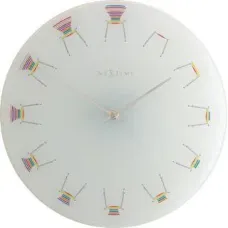 NeXtime klok 8809 Chair, Ø30 cm, Wall, White/ Multi-color NeXtime klok 8809 Chair, Ø30 cm, Wall, White/ Multi-color