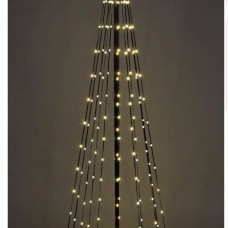 Kerstboom - Vlaggenmast - 210cm - 370 LED - Zwart Frame - Warm Wit Kerstboom - Vlaggenmast - 210cm - 370 LED - Zwart Frame - Warm Wit