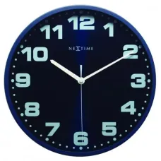 NeXtime klok 3053bl Dash Blue, Ø 35 cm, Wall, Blue