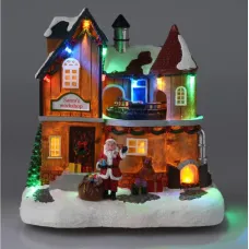 Kersthuis Santa Village - Verlichting en Beweging