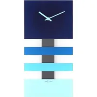 NeXtime klok 2855bl Bold Stripes, 38x19 cm, Wall, Blue