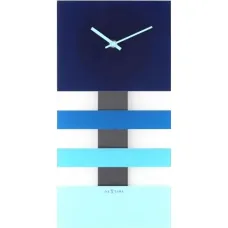 NeXtime klok 2855bl Bold Stripes, 38x19 cm, Wall, Blue