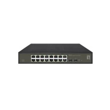 LevelOne GES-2118 Hilbert 18-Port Gigabit Smart Lite Switch, 16x Gigabit RJ45, 2x SFP, Managed, L2 LevelOne GES-2118 Hilbert 18-Port Gigabit Smart Lite Switch, 16x Gigabit RJ45, 2x SFP, Managed, L2