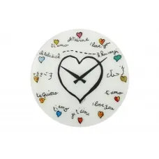 NeXtime klok 8030 Loving You, Ø43 cm, Wall, White/ Multi-color