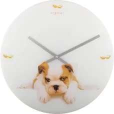 NeXtime klok 8136 Puppy, Ø43 cm, Wall, White/ Beige NeXtime klok 8136 Puppy, Ø43 cm, Wall, White/ Beige