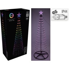 Kerstboom - Vlaggenmast - RGB Licht - 300cm - 550 LED - incl. Frame - Colour Changing Kerstboom - Vlaggenmast - RGB Licht - 300cm - 550 LED - incl. Frame - Colour Changing
