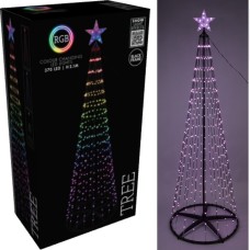 Kerstboom - Vlaggenmast - RGB Licht - 210cm - 370 LED - incl. Frame - Colour Changing Kerstboom - Vlaggenmast - RGB Licht - 210cm - 370 LED - incl. Frame - Colour Changing