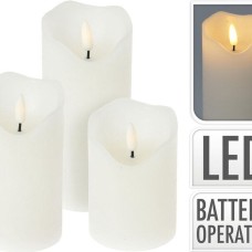 LED Kaarsen - set van 3 - Afstandsbediening - Wit