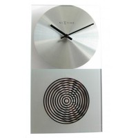NeXtime klok 3028 OP Clock, 16x30.2 cm, Wall, Glass, Silver NeXtime klok 3028 OP Clock, 16x30.2 cm, Wall, Glass, Silver