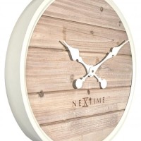 NeXtime klok 3134wi Plank, Ø50 cm, Wall, White NeXtime klok 3134wi Plank, Ø50 cm, Wall, White