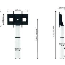 Neomounts PLASMA-W2500SILVER Elektrisch verstelbare vloerstandandaard, 42-100 Neomounts PLASMA-W2500SILVER Elektrisch verstelbare vloerstandandaard, 42-100