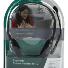 Logitech 981-000271 H110 Stereo Headset [3.5mm,. Microphone, Binaural, Black]
