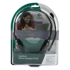 Logitech 981-000271 H110 Stereo Headset [3.5mm,. Microphone, Binaural, Black]