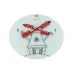 NeXtime klok 8807 Windmil, Ø30 cm, Wall, White/ Black/ Red