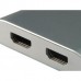 Equip 133464 USB Type C to 2x HDMI Female Adapter, 2160p@30 Hz, USB3.1 Gen1, Grey