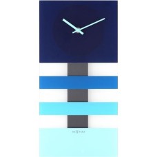 NeXtime klok 2855bl Bold Stripes, 38x19 cm, Wall, Blue NeXtime klok 2855bl Bold Stripes, 38x19 cm, Wall, Blue