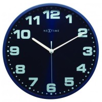 NeXtime klok 3053bl Dash Blue, Ø 35 cm, Wall, Blue