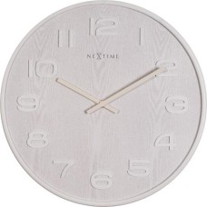 NeXtime klok 3096wi Wood Wood Medium, Ø35.5 cm,Wall, White NeXtime klok 3096wi Wood Wood Medium, Ø35.5 cm,Wall, White