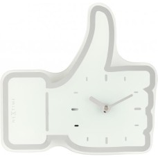 NeXtime klok 5185wi Mini Thumbs Up, 20.5x21 cm, Wall, White/ Silver NeXtime klok 5185wi Mini Thumbs Up, 20.5x21 cm, Wall, White/ Silver