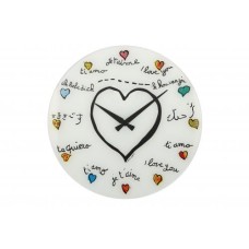 NeXtime klok 8030 Loving You, Ø43 cm, Wall, White/ Multi-color