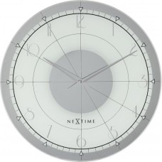 NeXtime klok 8125 Fancy Round, Ø43 cm, Wall, White/Silver NeXtime klok 8125 Fancy Round, Ø43 cm, Wall, White/Silver