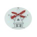 NeXtime klok 8807 Windmil, Ø30 cm, Wall, White/ Black/ Red