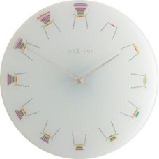 NeXtime klok 8809 Chair, Ø30 cm, Wall, White/ Multi-color NeXtime klok 8809 Chair, Ø30 cm, Wall, White/ Multi-color