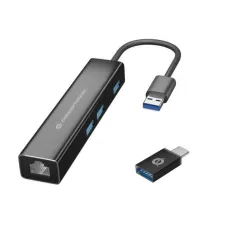 Conceptronic DONN07BA USB 3.2 Gen 1 Type-A, 10,100,1000 Mbit/s, Black, RJ45, USB 3.2 Gen 1 Type-A Conceptronic DONN07BA USB 3.2 Gen 1 Type-A, 10,100,1000 Mbit/s, Black, RJ45, USB 3.2 Gen 1 Type-A