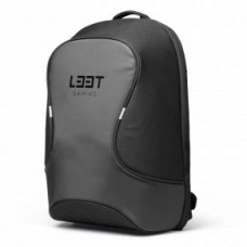 L33T Gaming 160379 Gaming Backpack in black waterproof nylon. Fits 15.6inch devices
